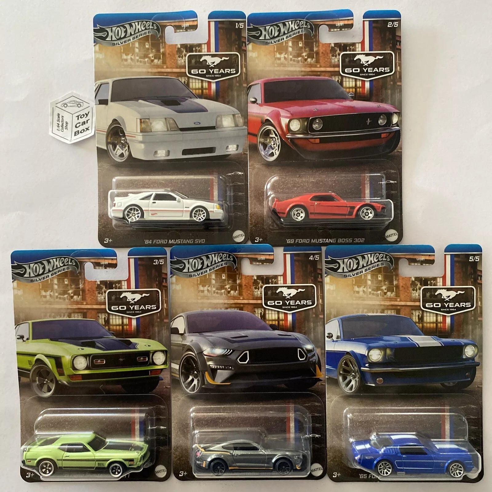 2025 HOT WHEELS Mustang Car Set 84 SVO, 69 Boss, 71 Mach 1, RTR) S25