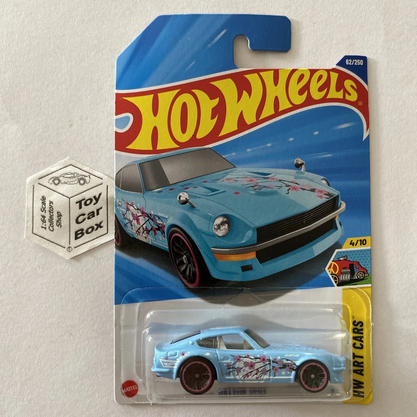 2025 HOT WHEELS #62 - Datsun 240Z (Blue #4 Art Cars - Long Card) B00