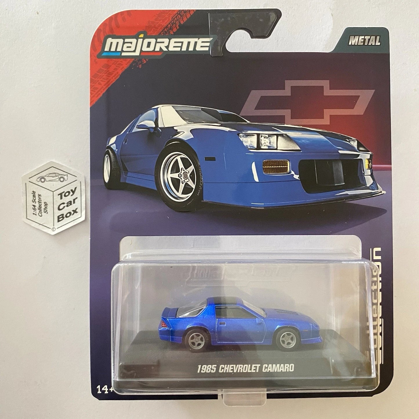 MAJORETTE - 1985 Chevy Camaro (Collection -True 1:64 & Display Case - Blue) I89
