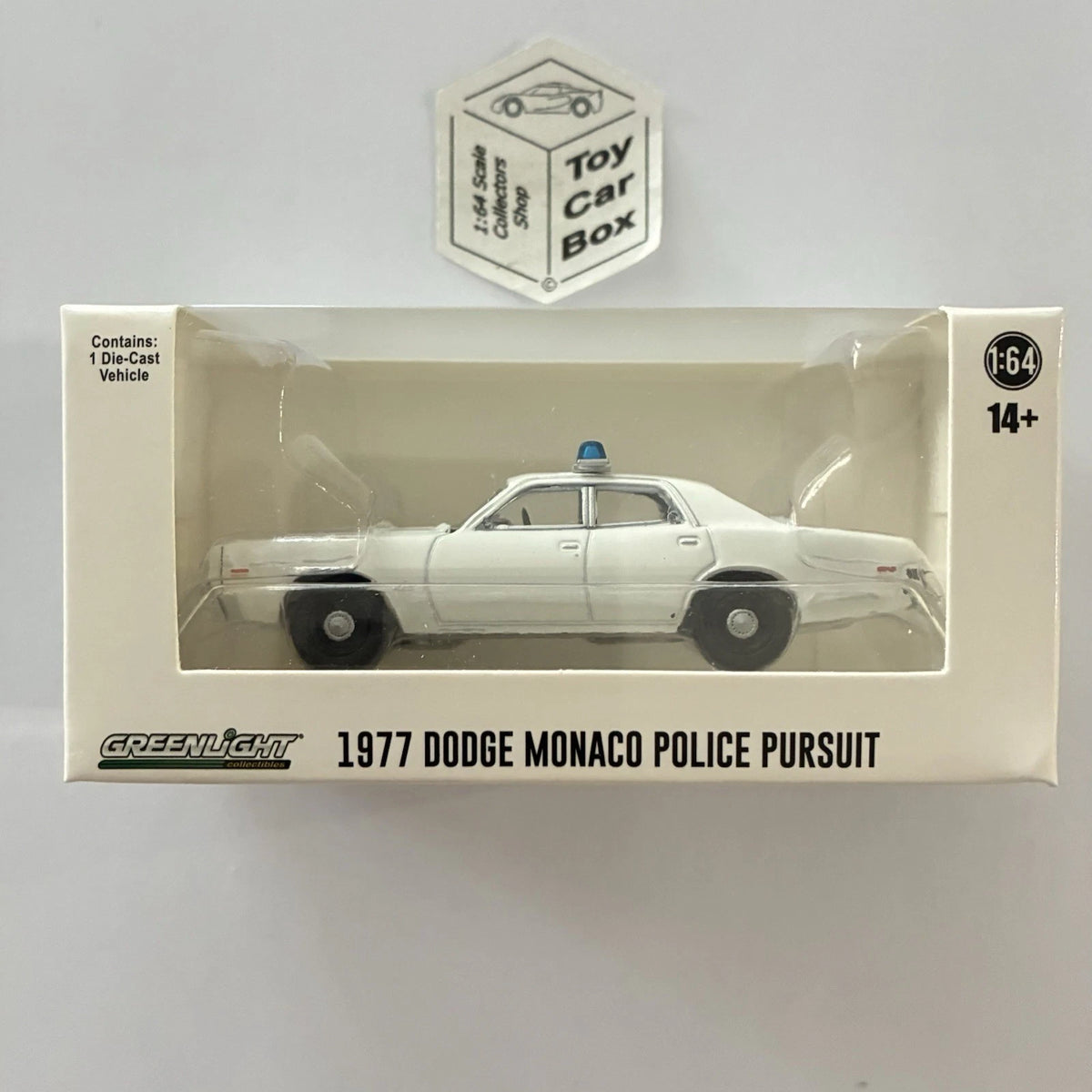 GREENLIGHT - 1977 Dodge Monaco (White Police Car - Hot Pursuit Special) J45g