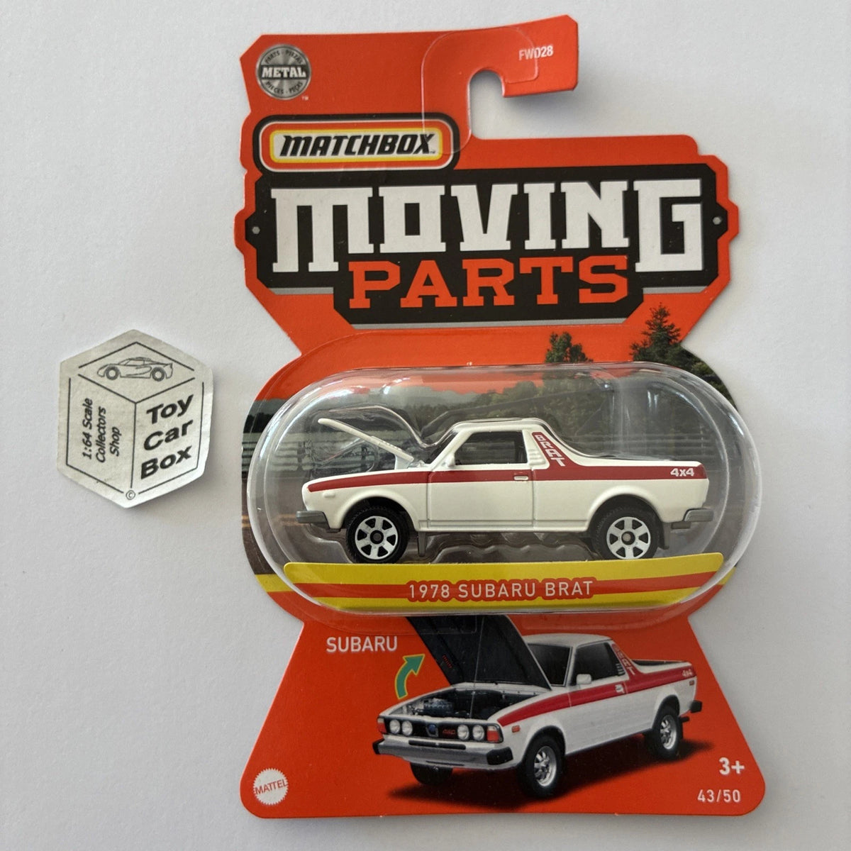 2023 MATCHBOX Moving Parts #43 - 1978 Subaru Brat (White Opening Hood) D00g