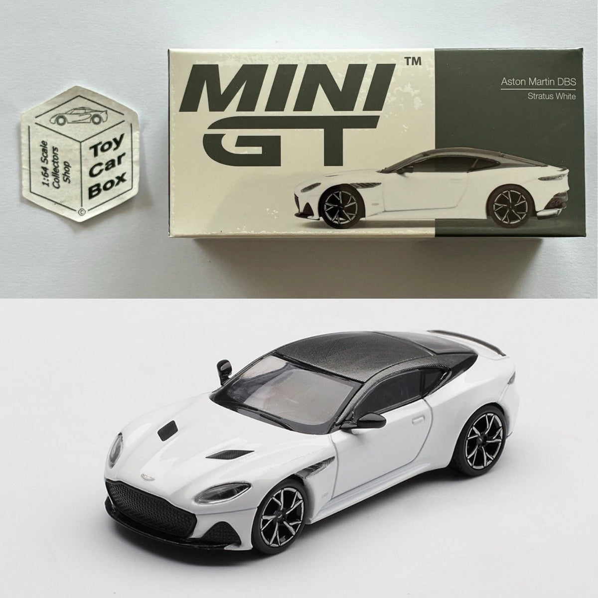 MINI GT #1225 - Aston Martin DBS (Stratus White - 1/64 Scale - Sealed Box) N50g