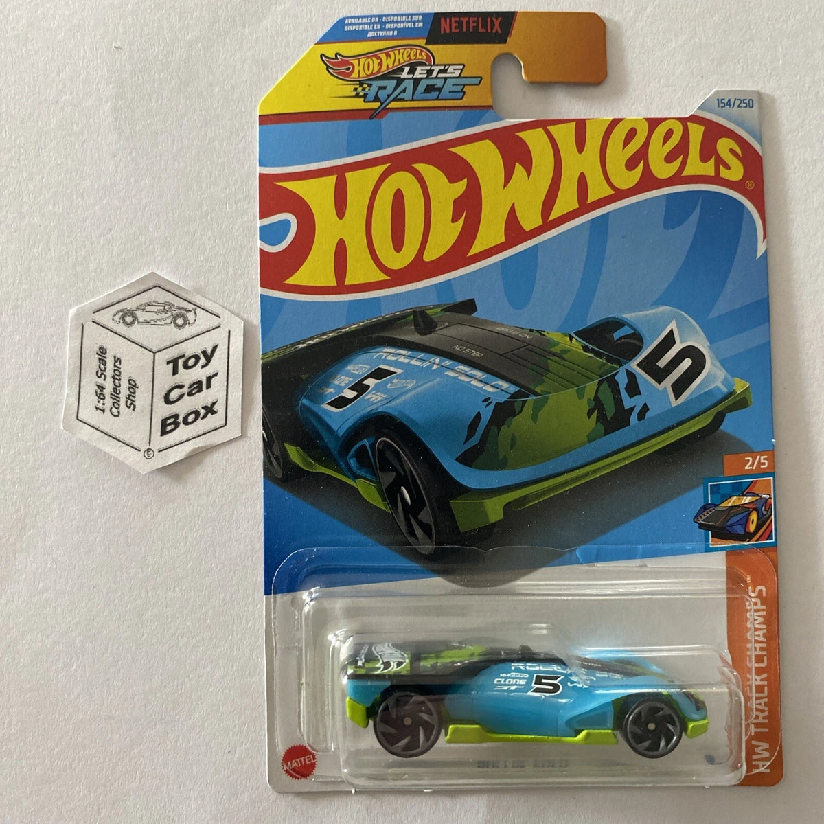 2024 HOT WHEELS #154 - Rollin Solo (Blue #2 HW Track Champs - Long Card) B04