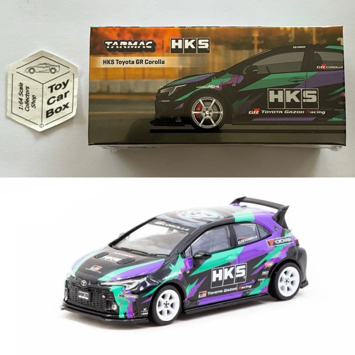 TARMAC - HKS Toyota GR Corolla (Black - 1/64 Scale - T64G-066-HKS) R36g