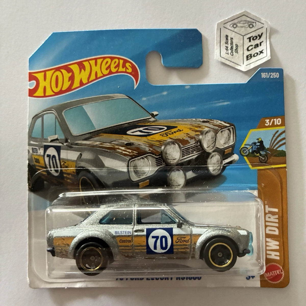 2026 HOT WHEELS #161 - ‘70 Ford Escort RS1600 (Silver #3 HW Dirt - Short) B39g
