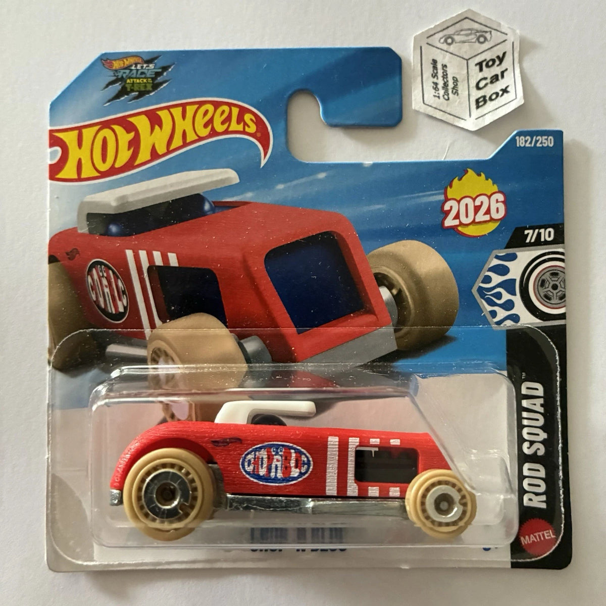 2026 HOT WHEELS #182 - Chop ‘N Bloc (Red #7 Rod Squad - Short Card) B39g