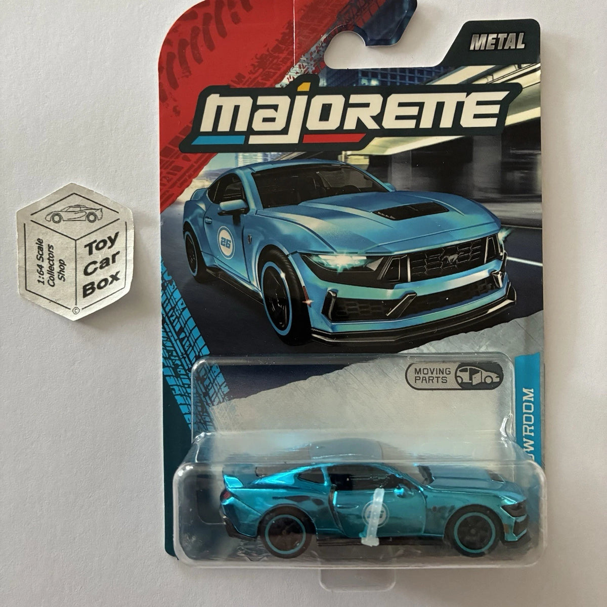 MAJORETTE Ford Mustang Dark Horse (Blue Chase - Showroom - Opening Doors) E38