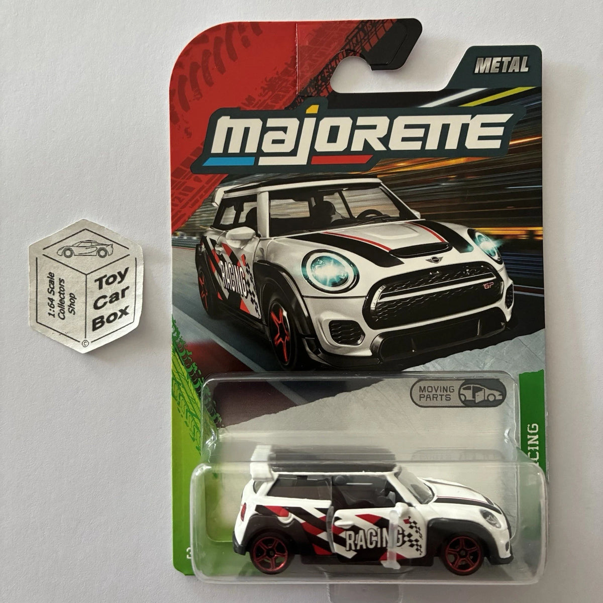 MAJORETTE Mini John Cooper Works GP (White - Racing Car - Opening Doors) E38