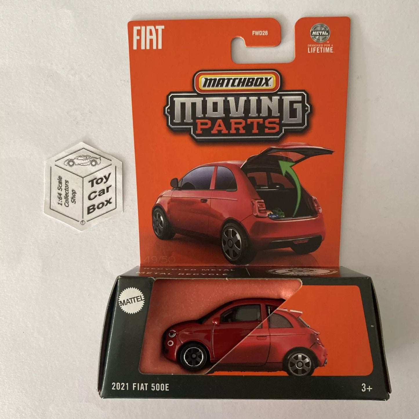 2025 MATCHBOX Moving Parts - 2021 Fiat 500e (Red - Opening Boot #49) D22g