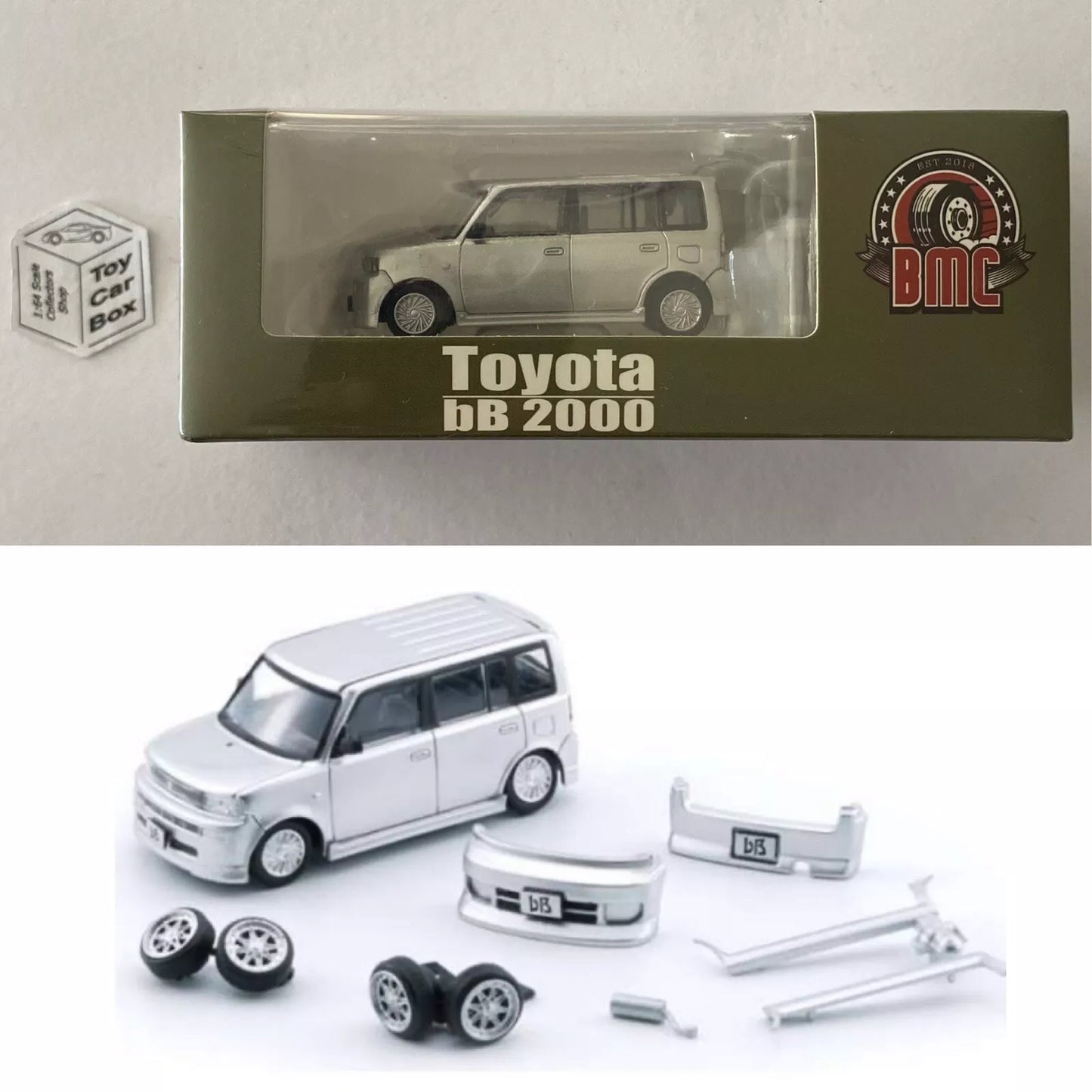 BM CREATIONS - Toyota bB 2000 (1:64 Scale - Silver - RHD) M00g