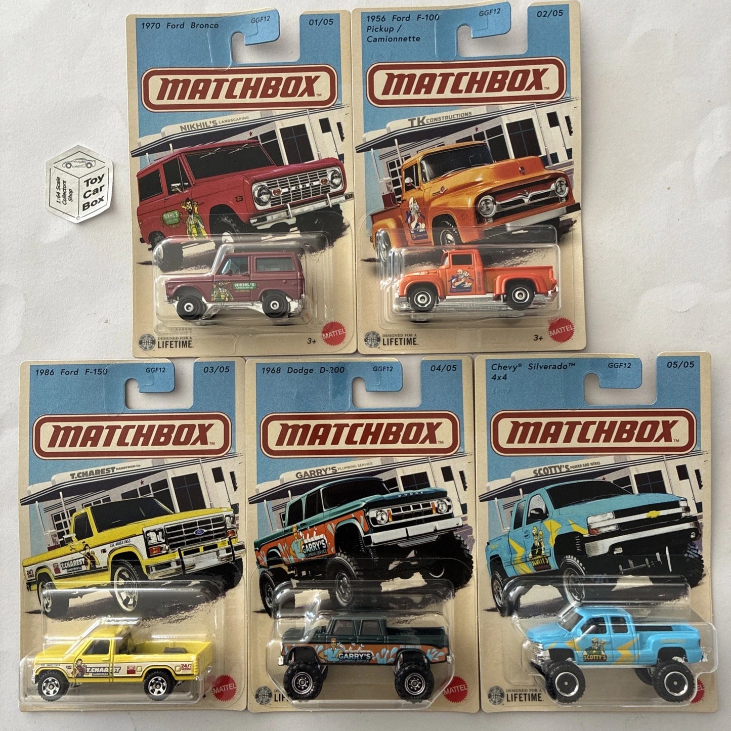 2026 MATCHBOX Themed - Truck Series 5 Car Set (Ford, Chevy & Dodge) T6g