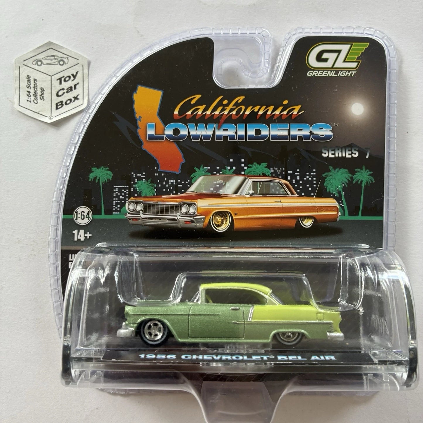 GREENLIGHT - 1956 Chevy Bel Air (Green - California Lowriders 7) J45g