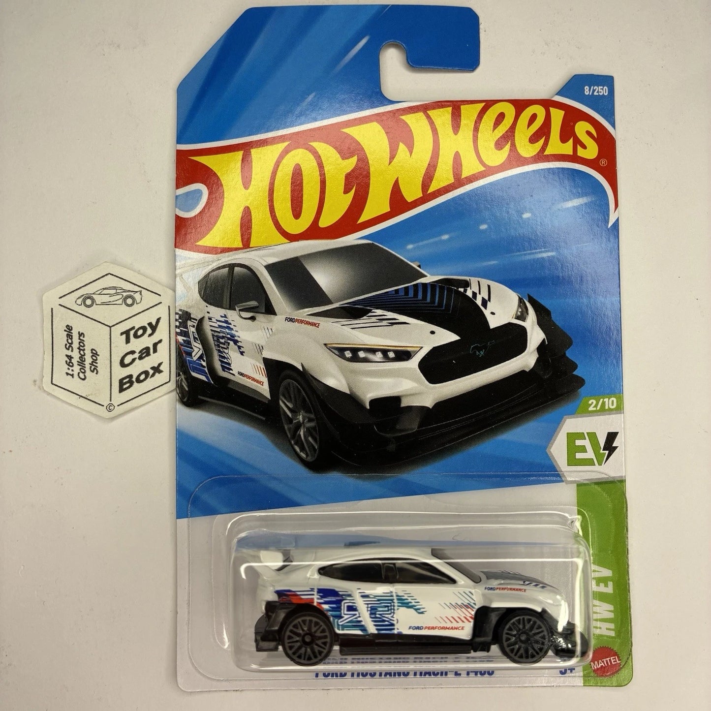 2026 HOT WHEELS #8 - Ford Mustang Mach-E 1400 (White #2 HW EV - Long Card) B64