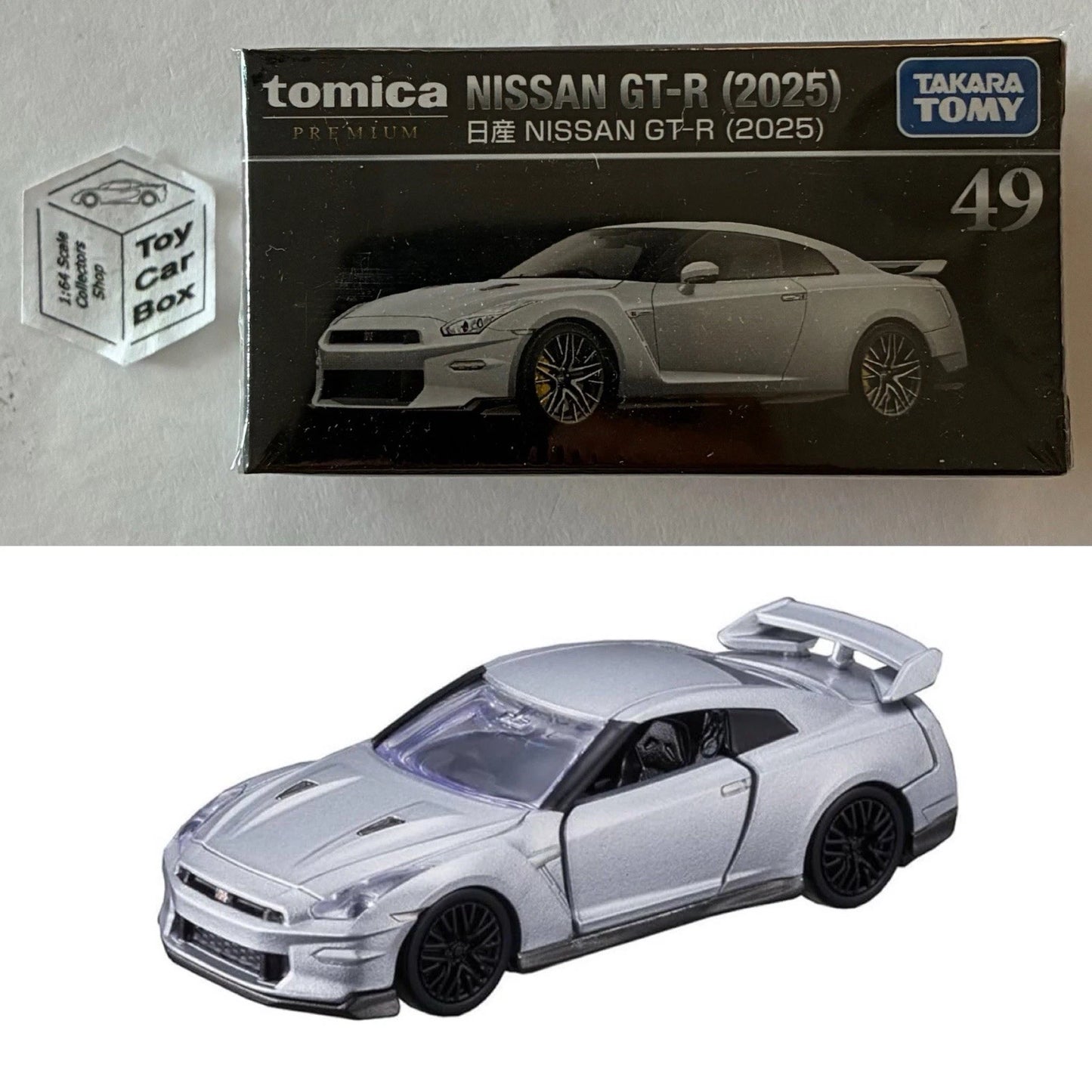 TOMICA Premium #49 - Nissan GT-R 2025 (Silver - 1/62 Scale - Sealed) J00