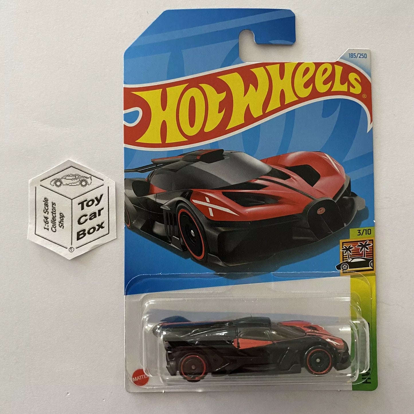 SALE - 2024 HOT WHEELS #185 - Bugatti Bolide (Black & Red #3 Exotics -Long Card) B00