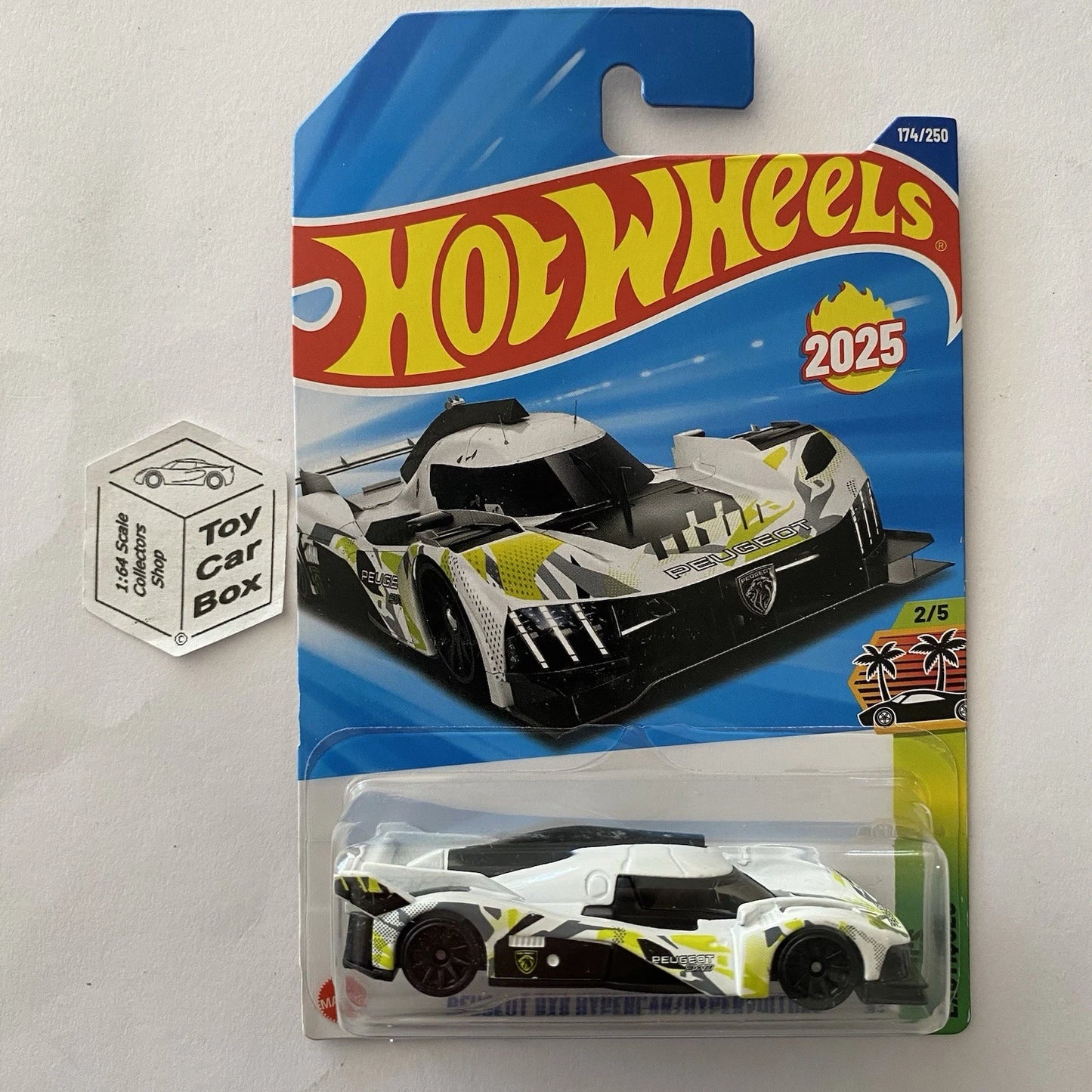 2025 HOT WHEELS #174 - Peugeot 9X8 Hypercar (White #2 Exotics - Long Card) A80