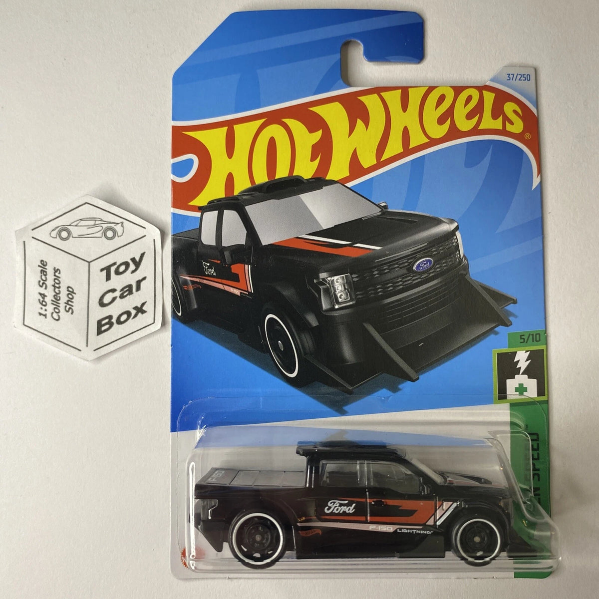 2024 HOT WHEELS #37 - Ford F150 Lightning Custom (Black - Long Card) B00