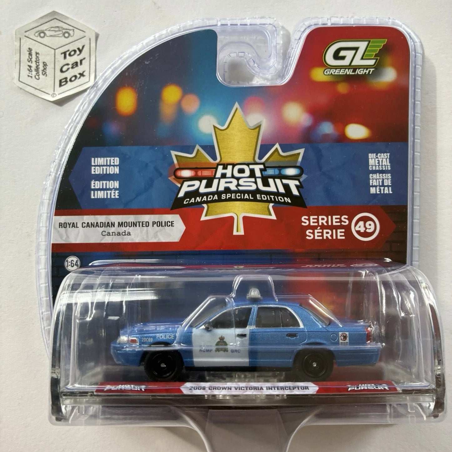 GREENLIGHT - 2008 Ford Crown Victoria (RCMP- Hot Pursuit Canada Special 49) J45g