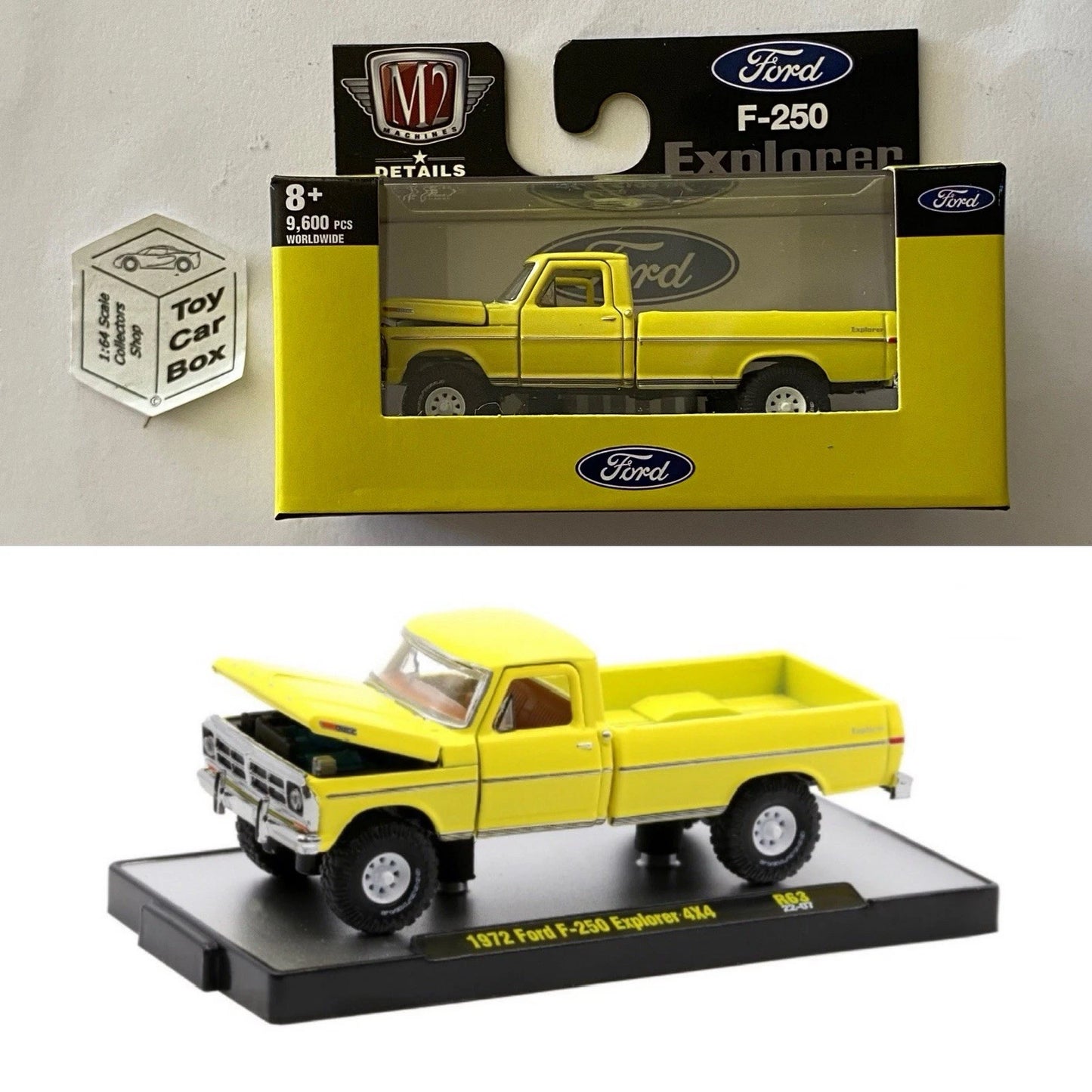 M2 MACHINES - 1972 Ford F-250 Explorer 4x4 (Yellow - Detroit Muscle R63) L92g