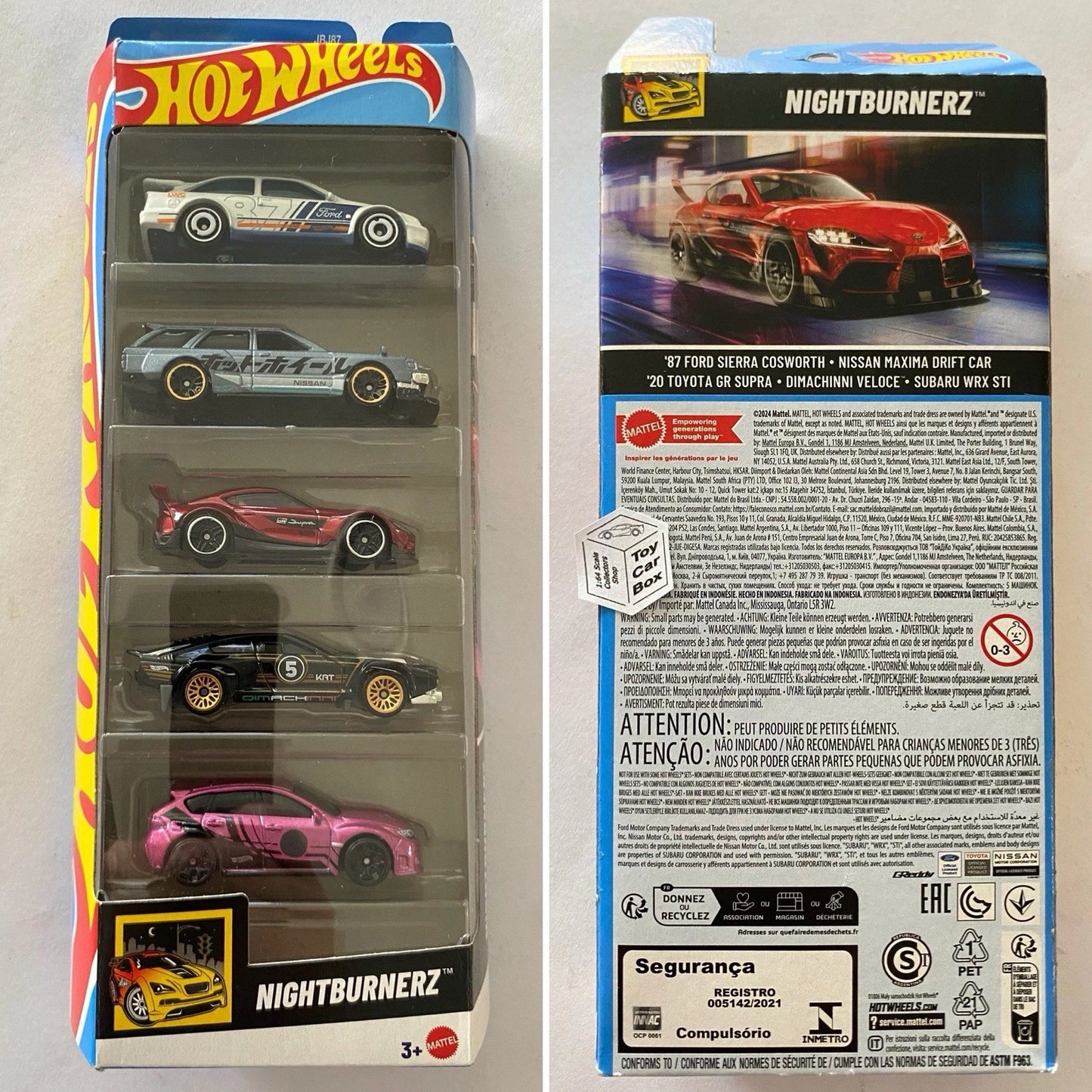 2025 HOT WHEELS 5 Pack - Nightburnerz (Inc. Sierra, Maxima, Supra & Subaru) F30