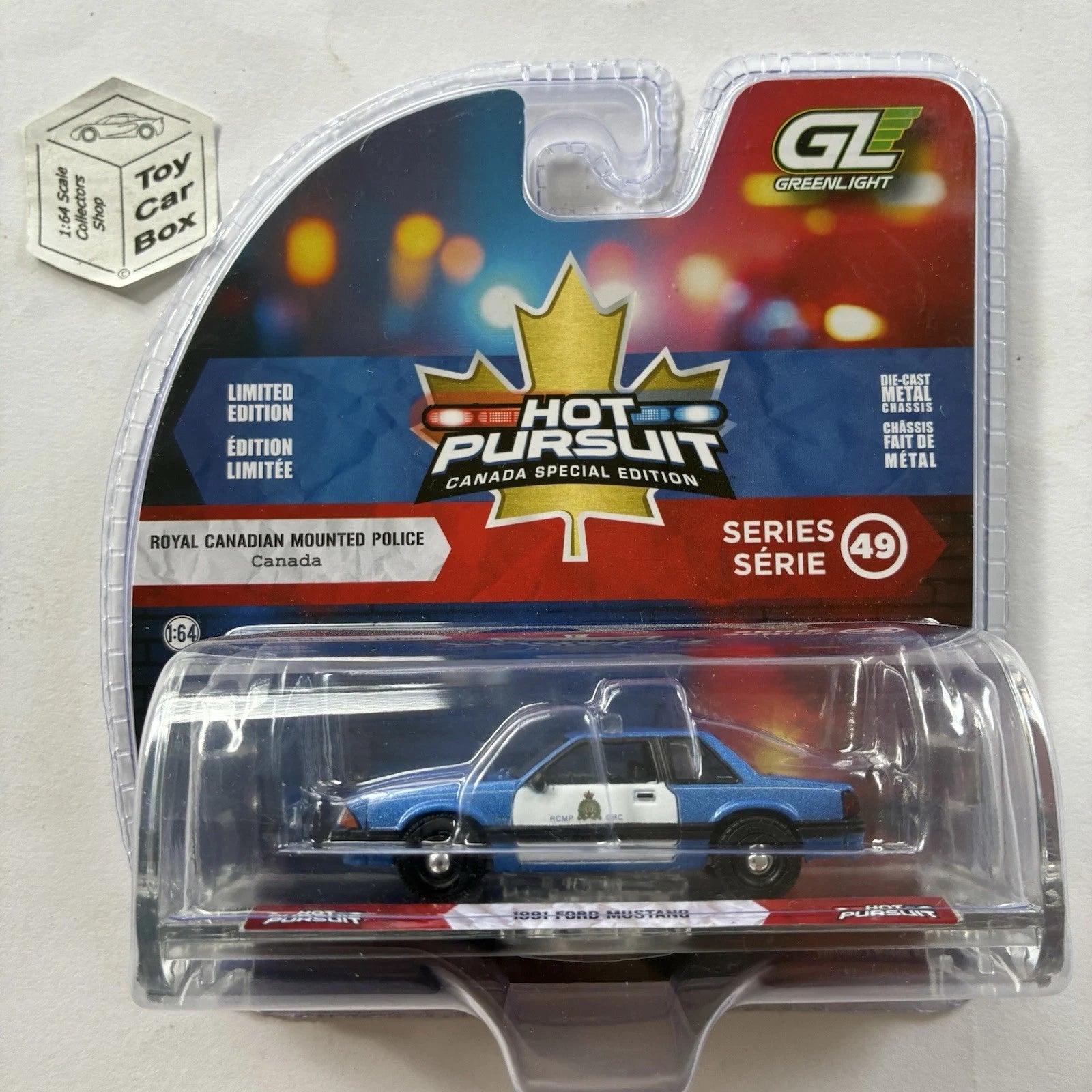 GREENLIGHT - 1991 Ford Mustang (RCMP - Hot Pursuit Canada Special
