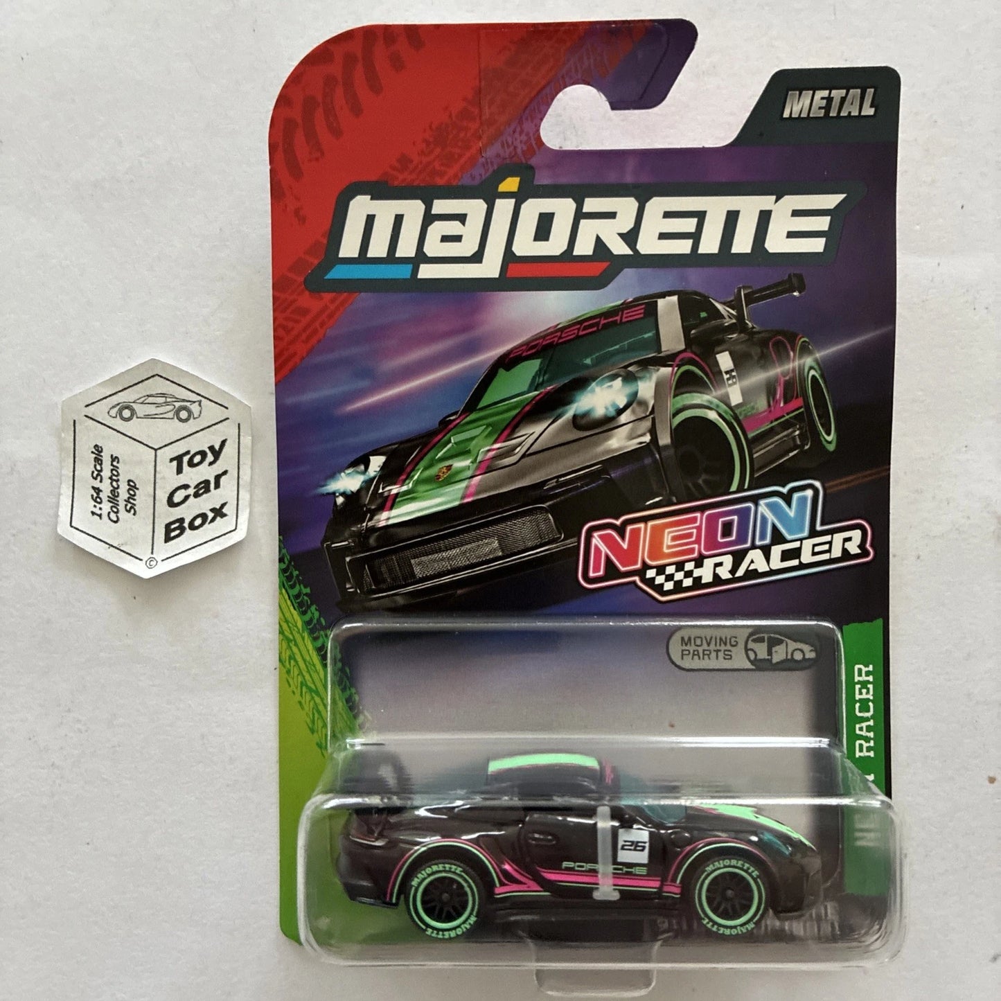MAJORETTE Porsche 911 GT3 Cup 992 (Black - 1:64* Neon Racers -Opening Doors) E64