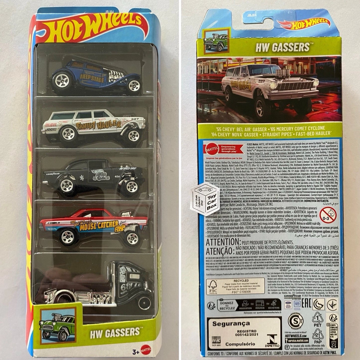 2025 HOT WHEELS 5 Pack - Gassers (Inc. Chevy Bel Air, Mercury Comet, Nova) F30