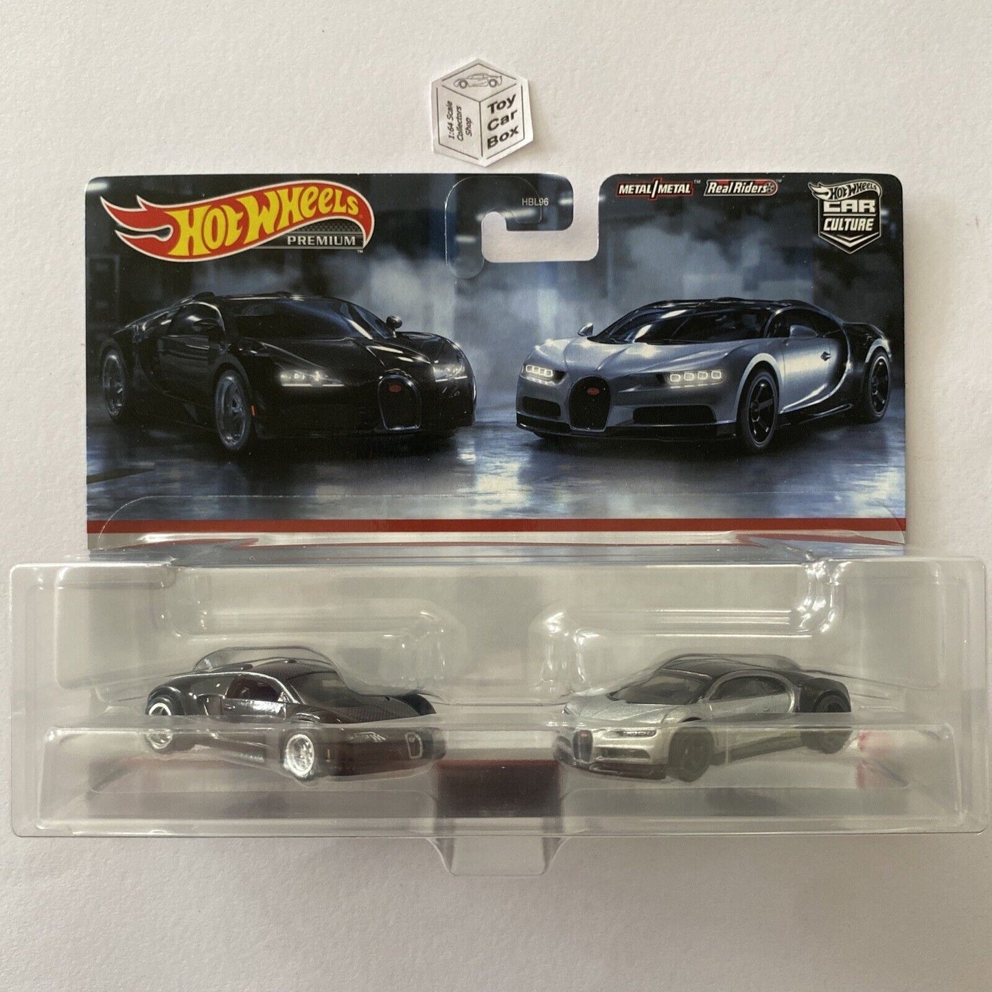 2023 HOT WHEELS Car Culture Twin Set - Bugatti Veyron Black & Chiron Silver - Q10