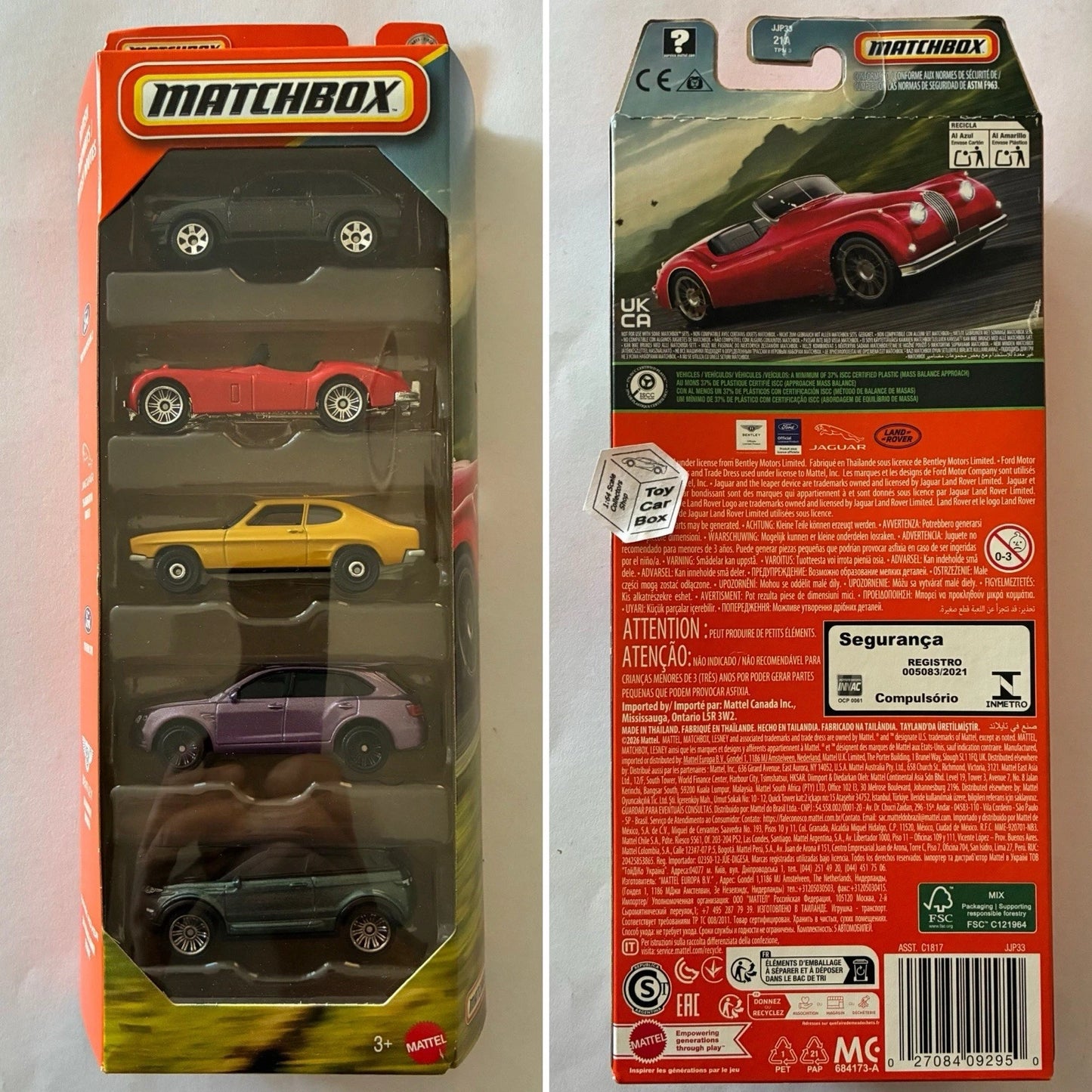 2026 MATCHBOX British Roads 5 Pack (Fiesta, XK140, Capri, Bentayga & Evoque) L00