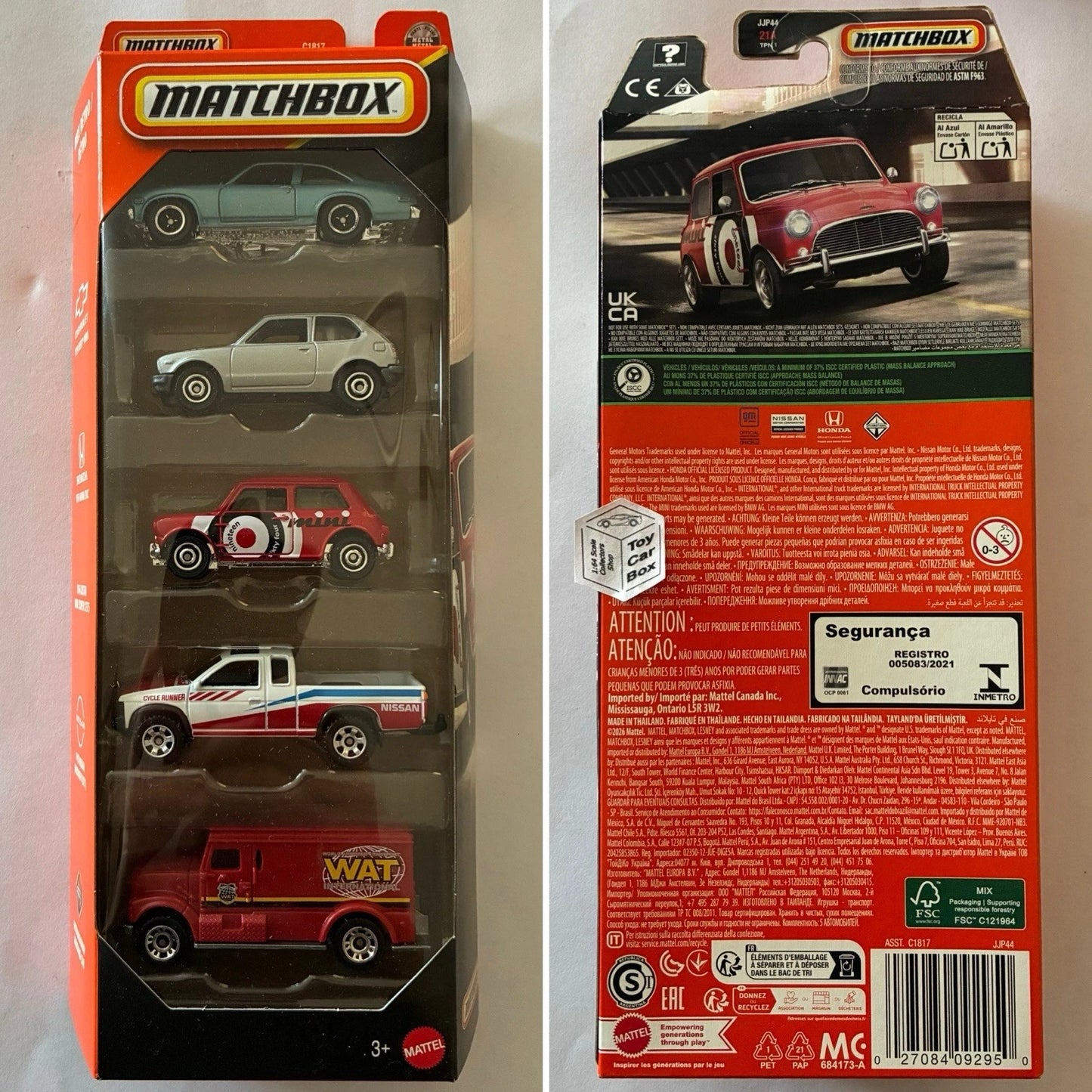 2026 MATCHBOX Retro 5 Pack (Nova, Civic, ‘64 Mini, Nissan & International) L00
