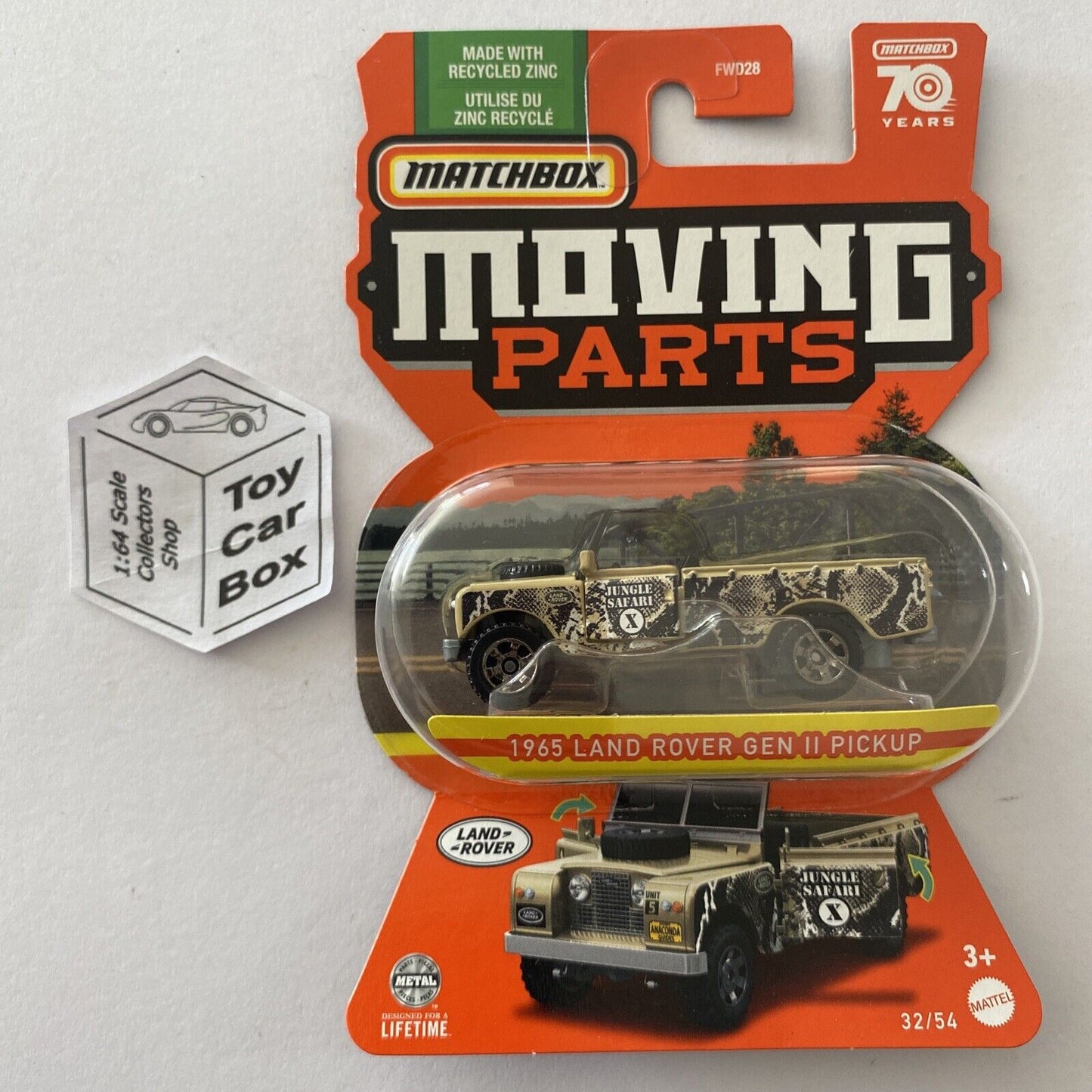 2023 MATCHBOX Moving Parts #32 - 1965 Land Rover Gen 2 Pickup (Jungle Safari) D50