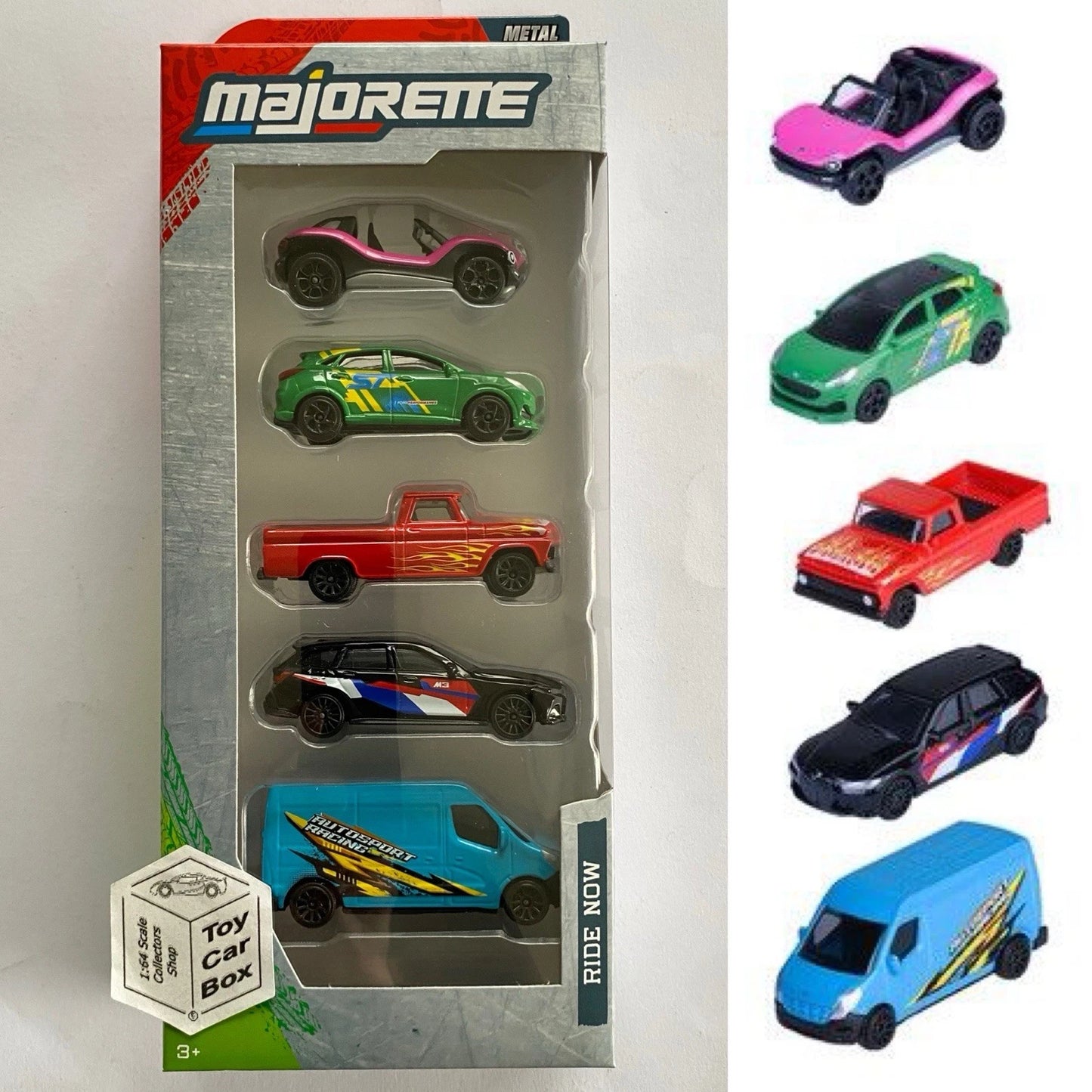 MAJORETTE Street Cars 5 Pack (VW Buggy, Puma ST, C10, M3 Touring & Renault) M19