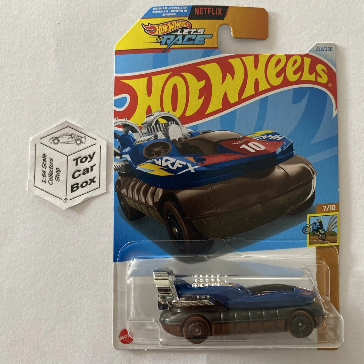2024 HOT WHEELS #223 - Hover Storm (Blue #7 HW Dirt - Long Card) B04
