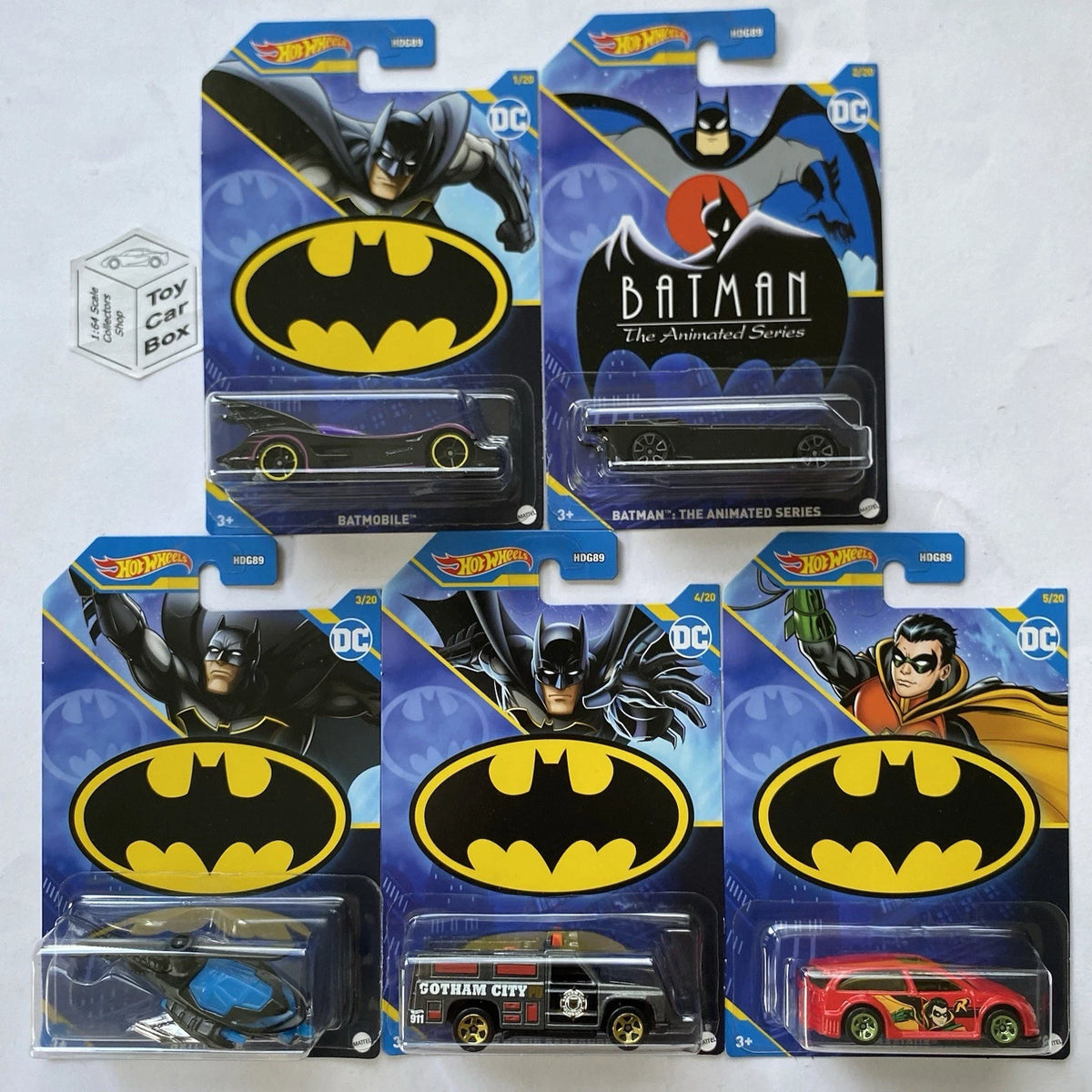 2025 HOT WHEELS - Batman 5 Car Set (Inc. Batmobile & Batcopter - HDG89-939E) Yg