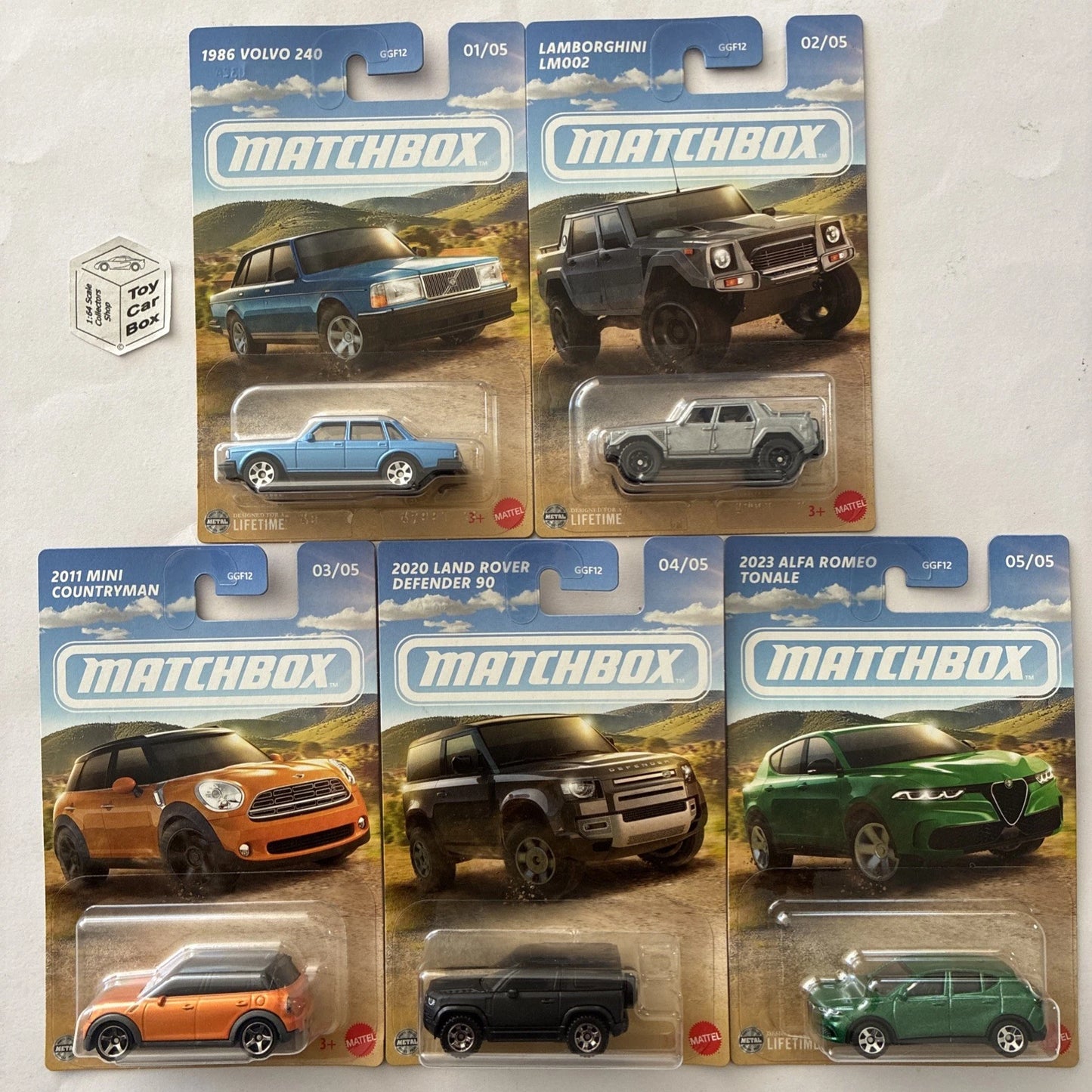 2026 MATCHBOX Themed - European Series 5 Car Set (Volvo, Lamborghini & Mini) V50