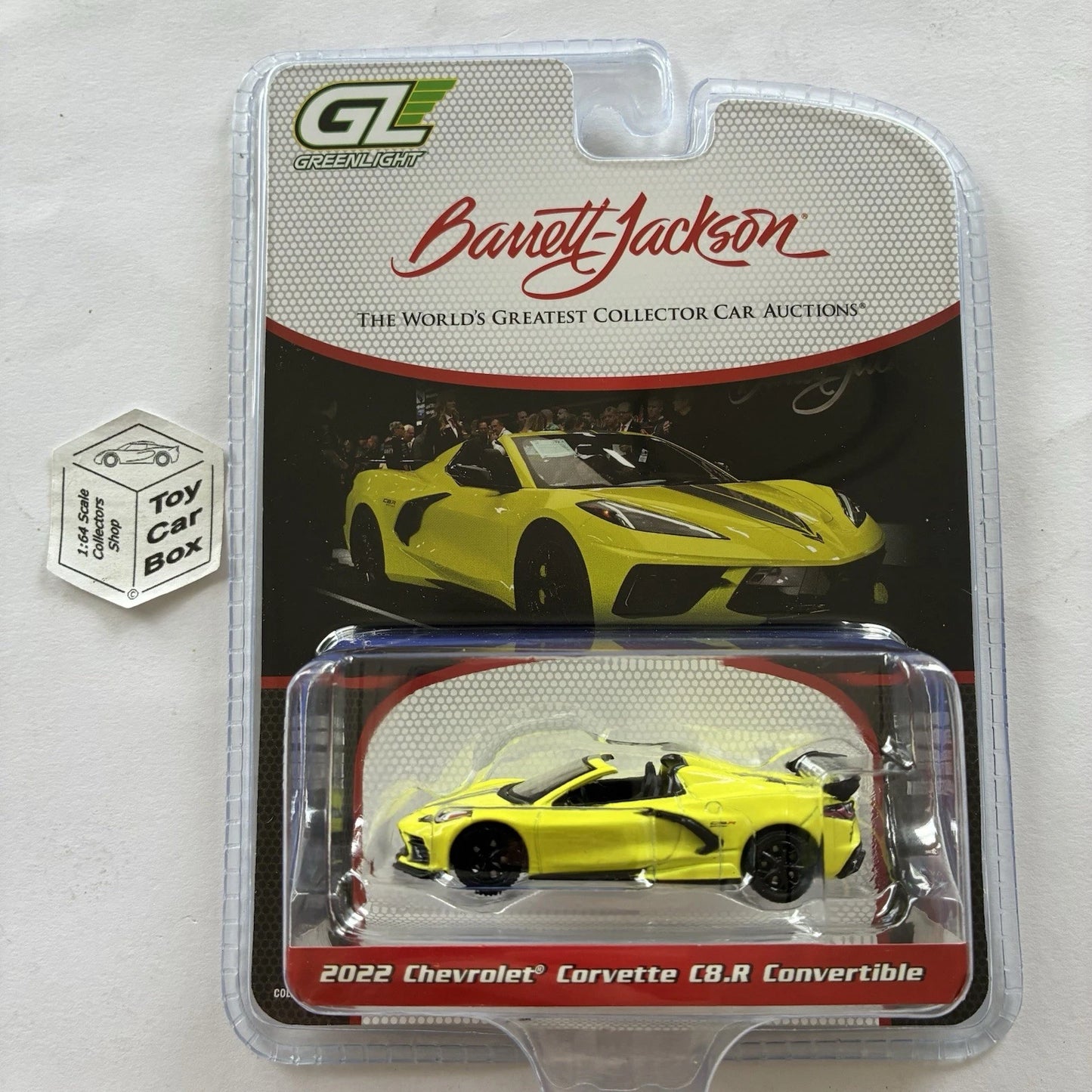 GREENLIGHT - 2022 Chevy Corvette C8.R Conv. (Yellow - Barrett Jackson S 15) J45g