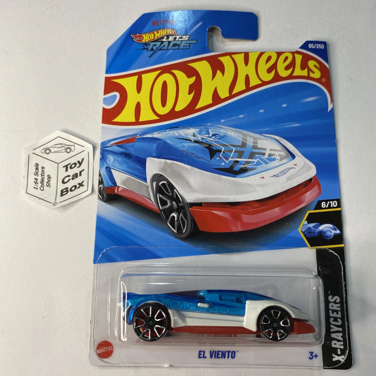 2025 HOT WHEELS #65 - El Viento (Blue, White & Red #6 X-Raycers - Long Card) A00