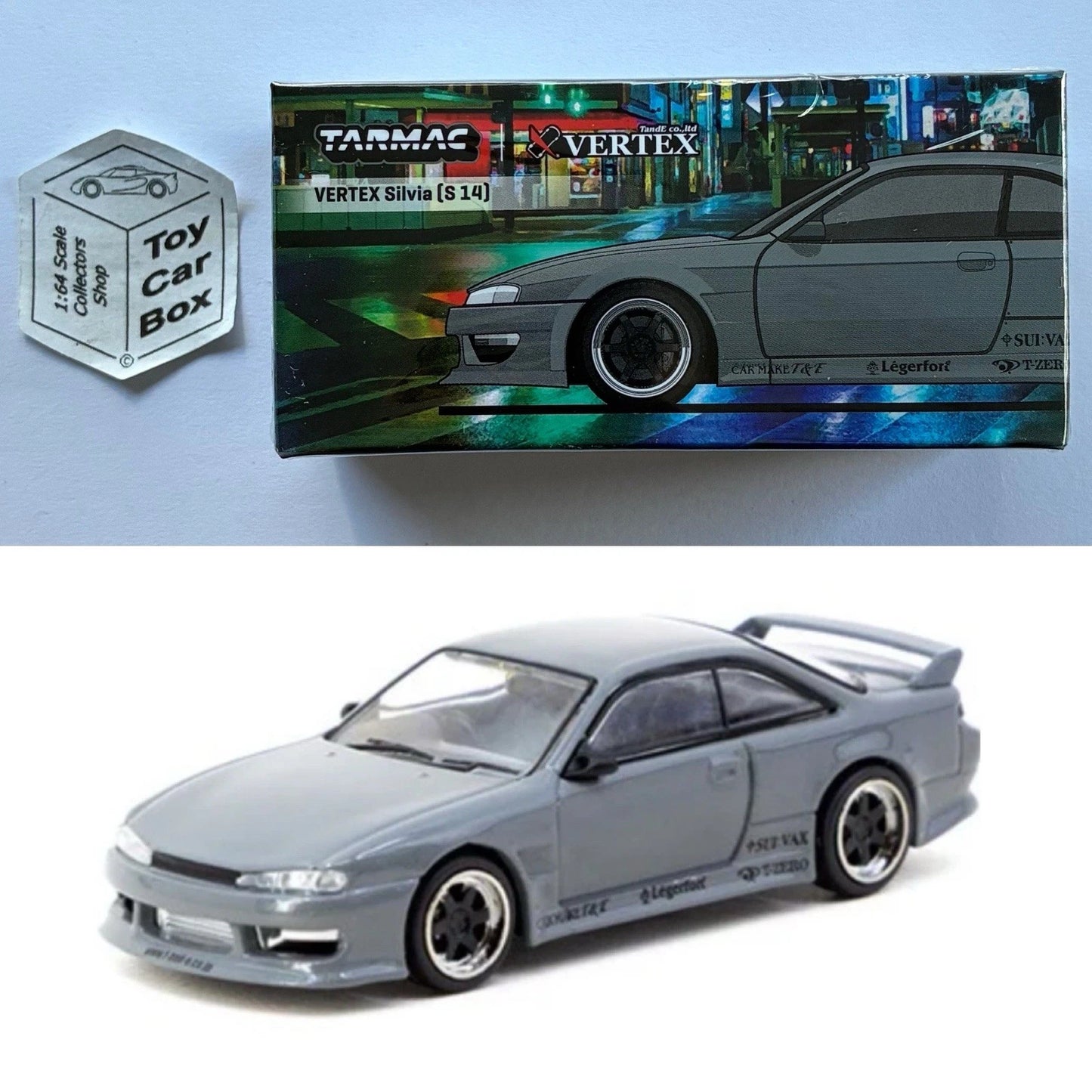 TARMAC - Vertex Nissan Silvia S14 (Grey - 1:64 Scale - T64G-018-GY) P12g