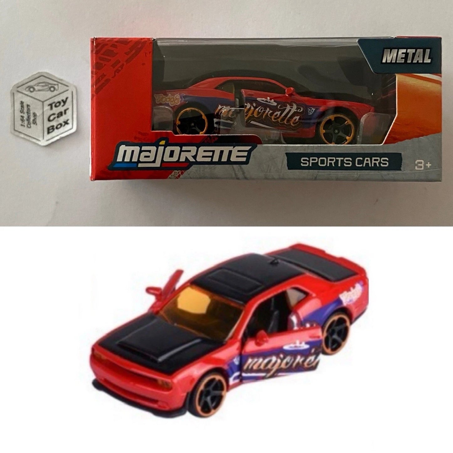 MAJORETTE - Dodge Challenger SRT (Red - Sports Cars Box) 1/64 Scale* - E38