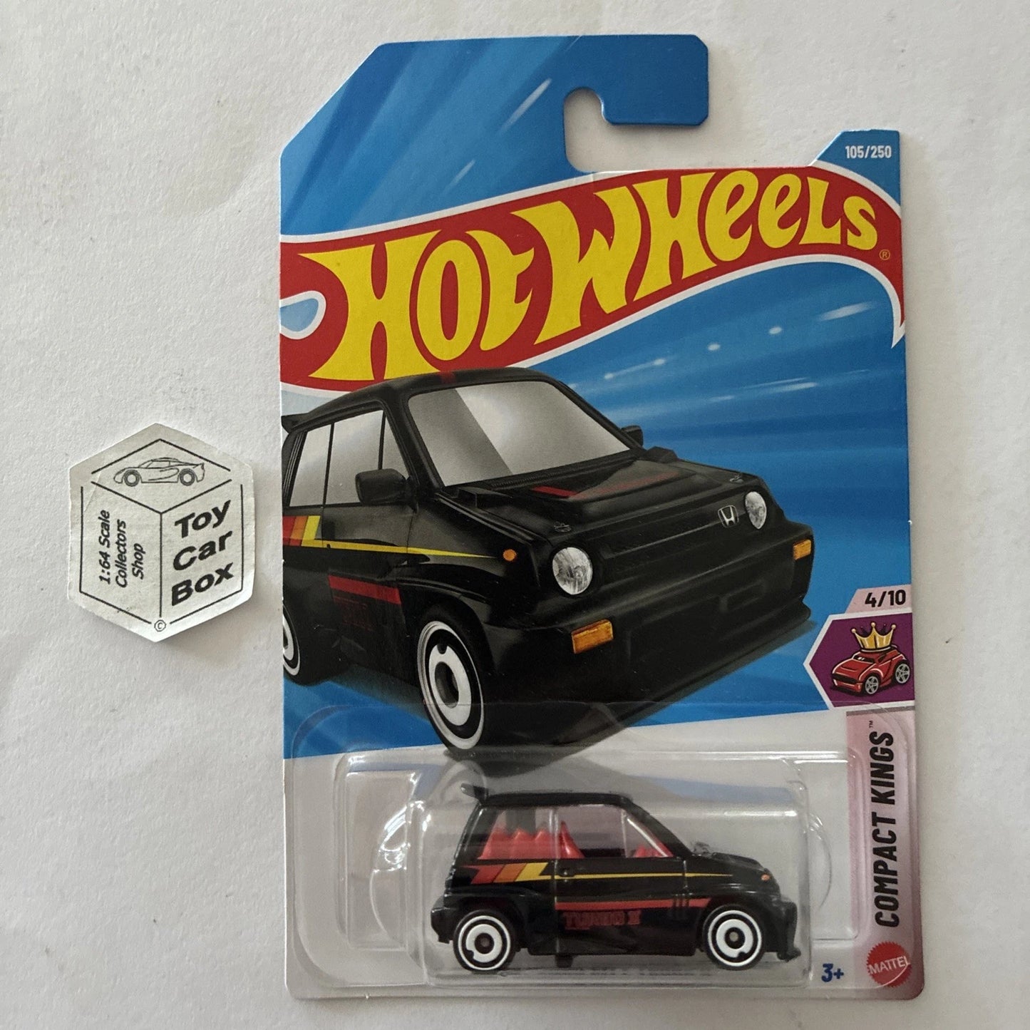 2026 HOT WHEELS #105 - '85 Honda City Turbo II (Black #4 Compact Kings - Long Card) B00