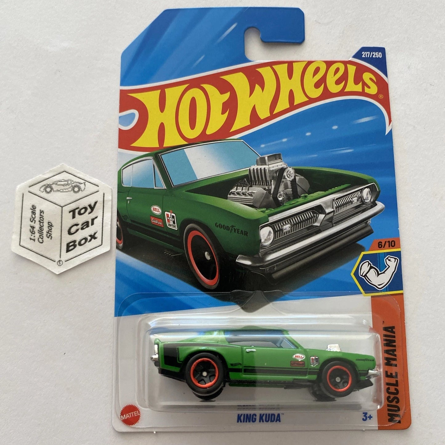 2025 HOT WHEELS #217 - King Kuda (Green #6 Muscle Mania - Long Card) A44