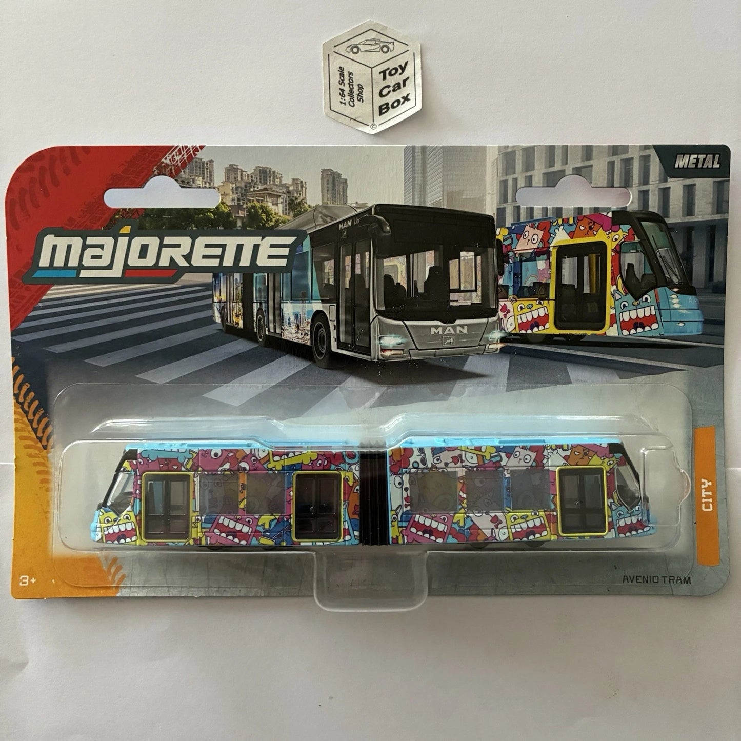 MAJORETTE - Avenio Tram (Blue - Cartoon Faces Design) K53