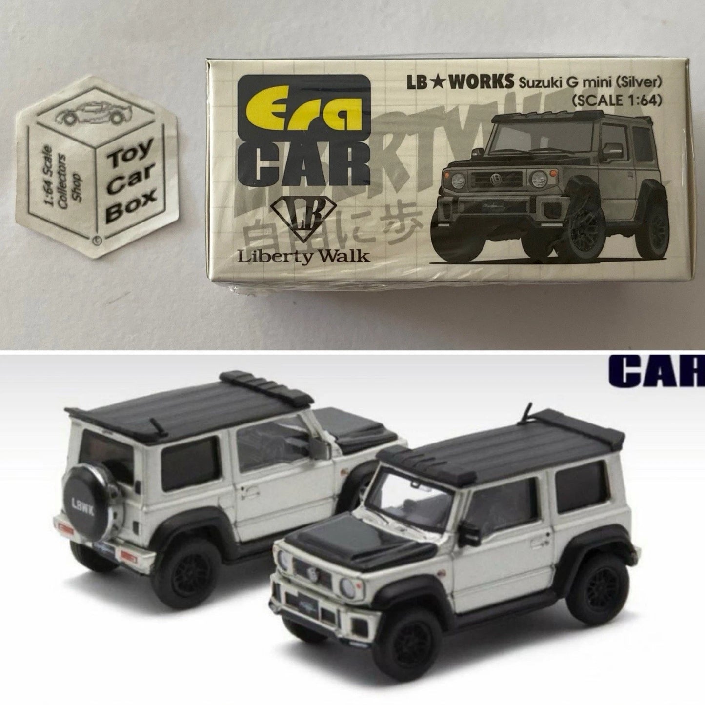 ERA CAR - Suzuki Jimny G Mini LB Works (1:64 Scale - Silver - Boxed) K00g