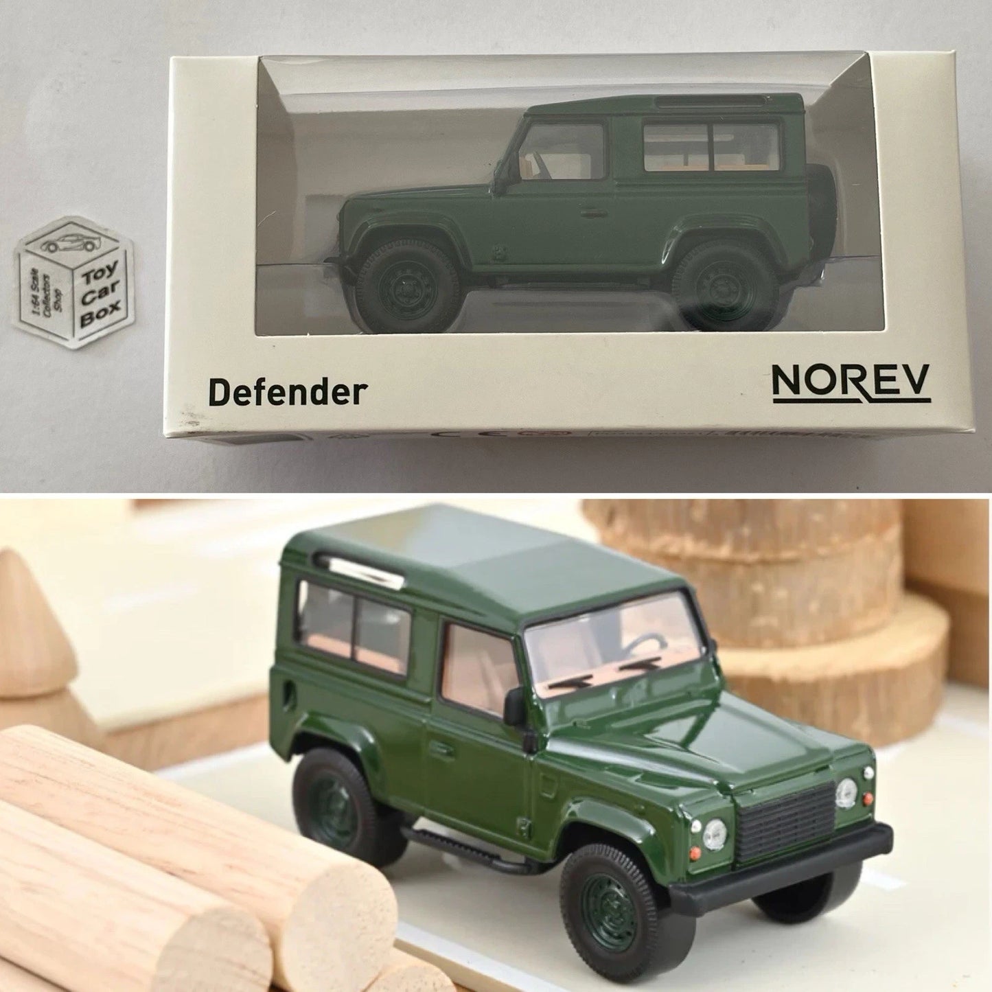 NOREV 1:43 Scale* - Land Rover Defender (Dark Green - Jet Car -Boxed) O68g