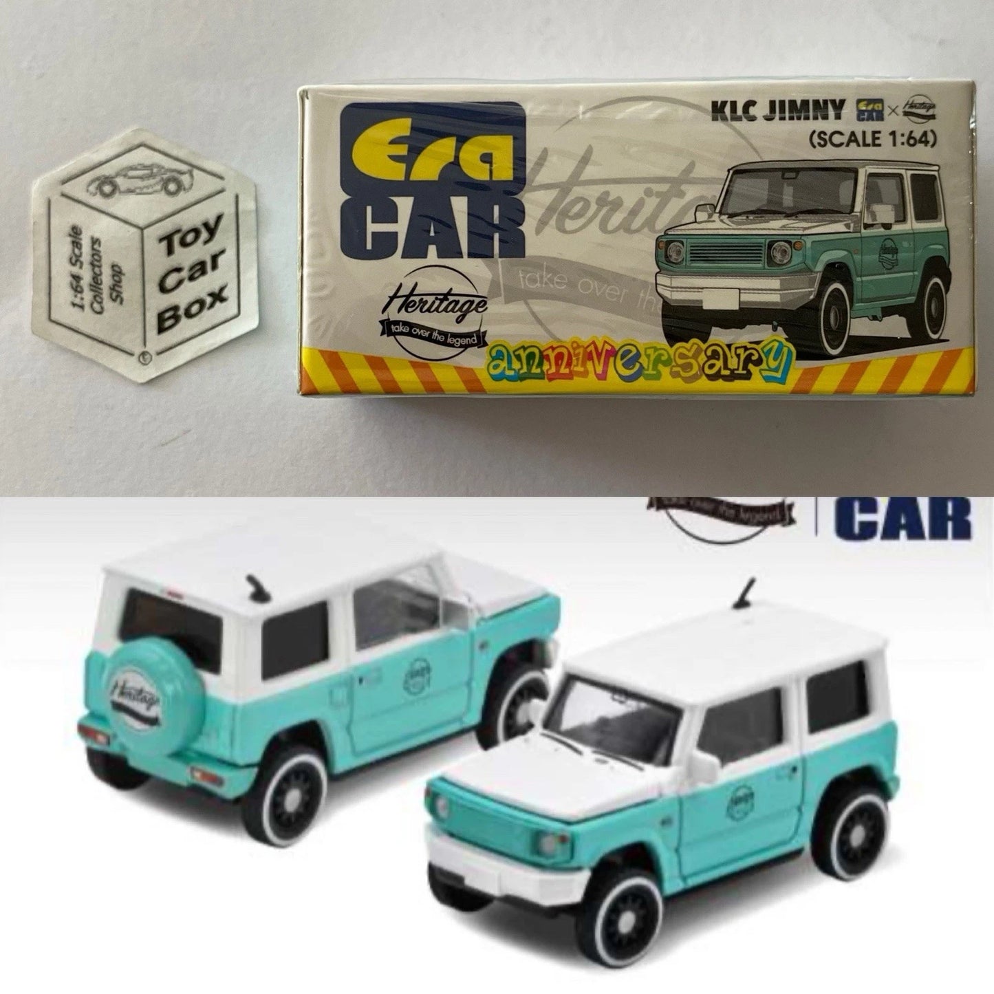 ERA CAR - Suzuki Jimny Heritage KLC Anniversary (1:64 Scale - Mint Green -Boxed) K00g