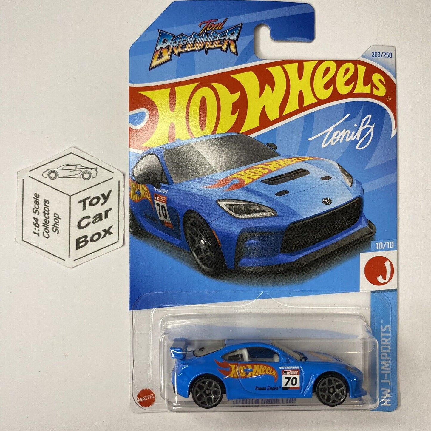 2024 HOT WHEELS #203 - Toyota GR86 Cup (Blue #10 J-Imports - Long Card) B00