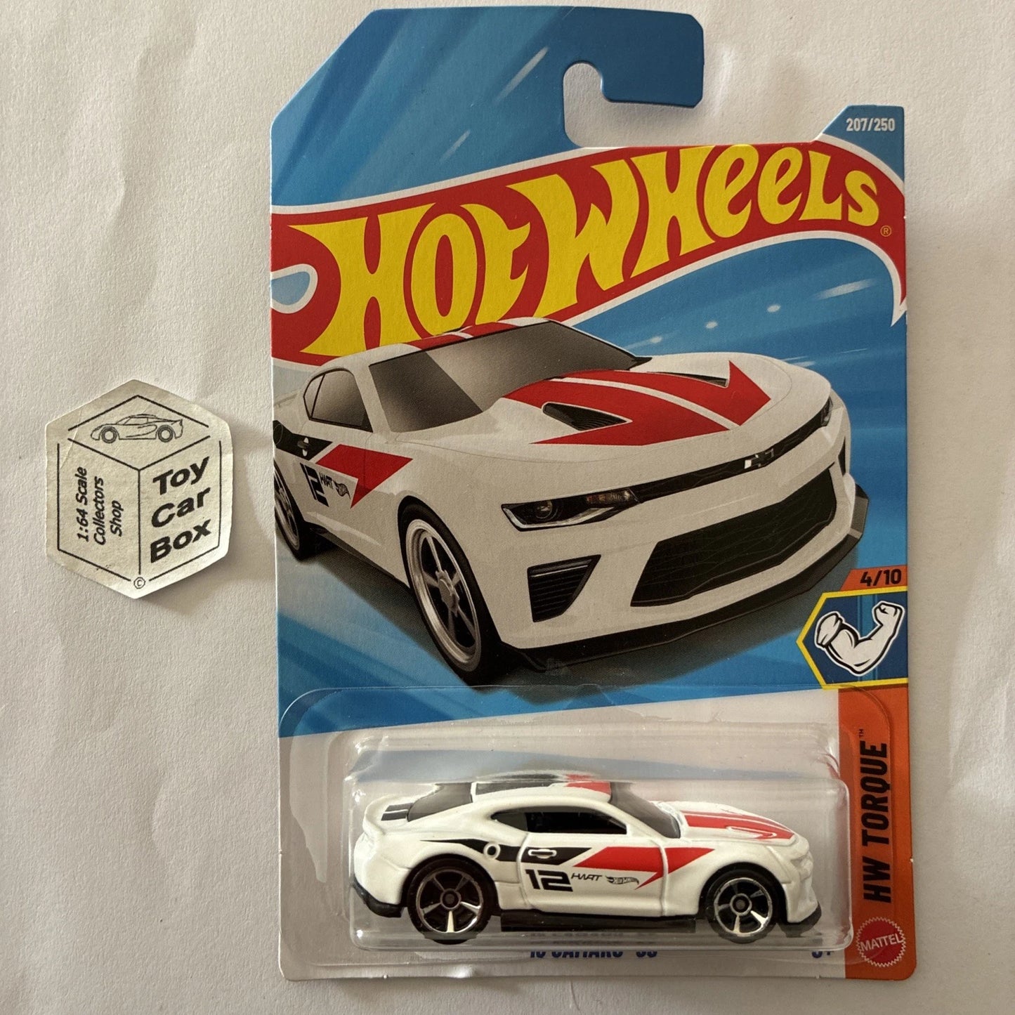 2026 HOT WHEELS #207 - ‘18 Camaro SS (White #4 HW Torque - Long Card) A80