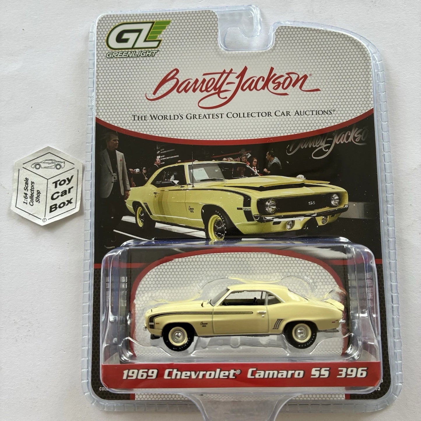 GREENLIGHT - 1969 Chevy Camaro SS 396 (Cream - Barrett Jackson S 15) J45g