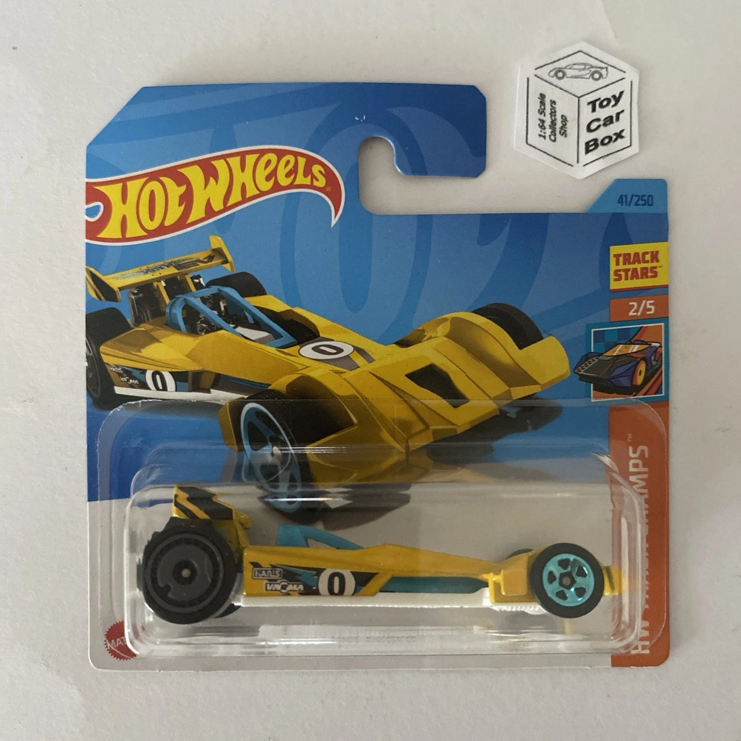 2023 HOT WHEELS #41 - Hot Wired (Yellow #1 HW Track Champs - Short Card) A12