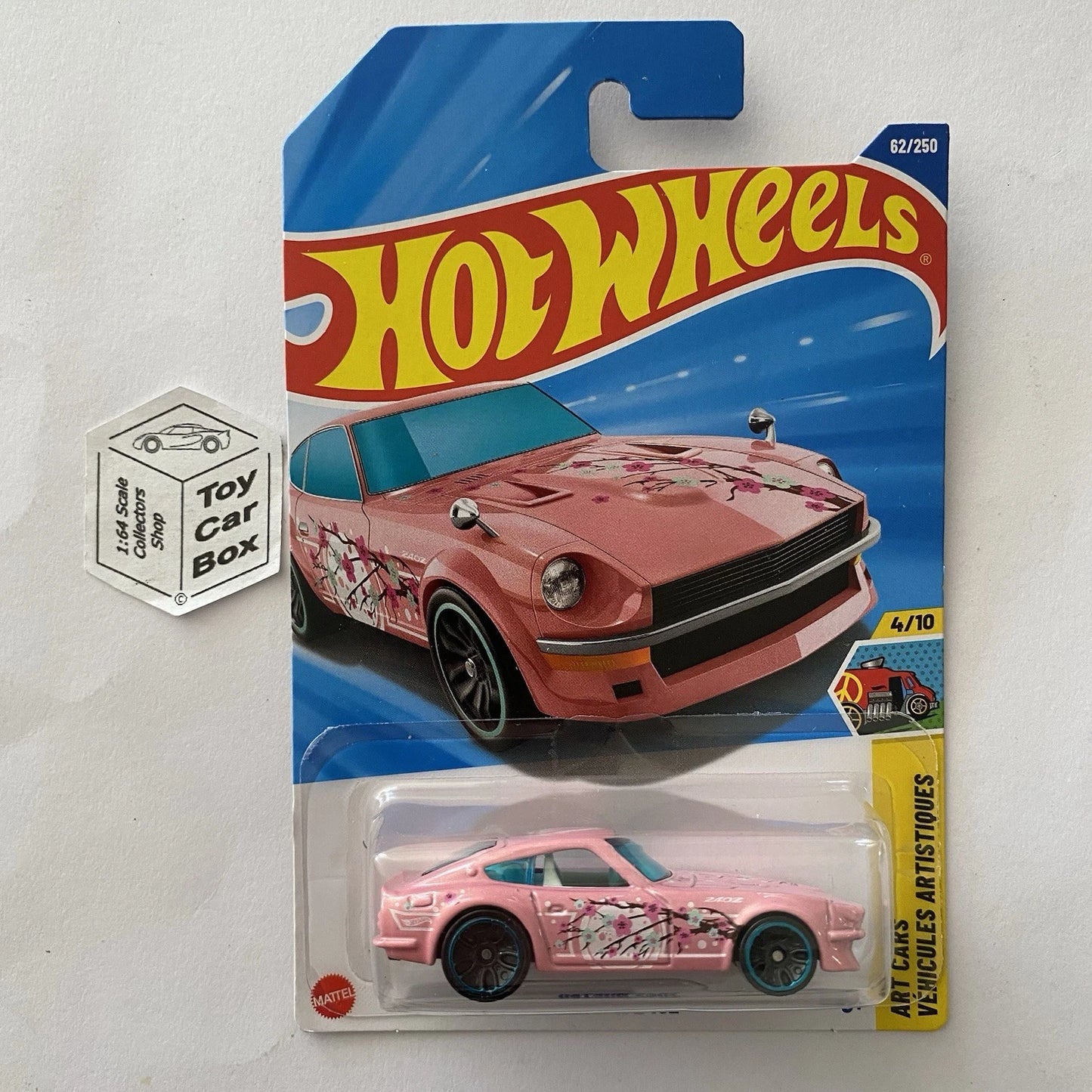 2025 HOT WHEELS #62 - Datsun 240Z (Pink #4 Art Cars - Long Card) A80